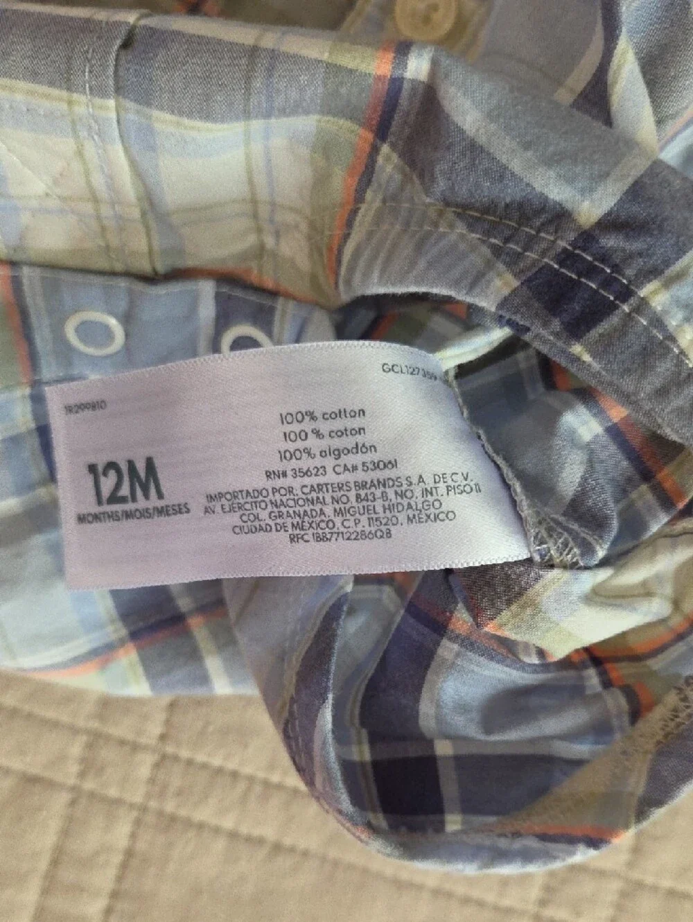 OshKosh B'gosh Pastel Plaid Button-Down Shirt in Blue, Yellow, Cream